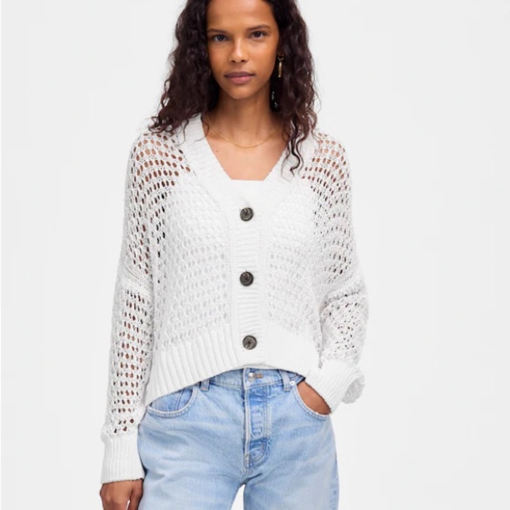 Madewell: Open-Stitch V-Neck Cardigan XXS